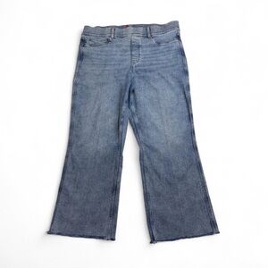 Spanx Straight Leg Raw Hem Light Wash Jeans Size 2X Tall